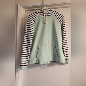 Orvis Stripe Sleeve Hooded Pullover Hoodie Size S